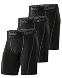 Runhit Men's Compression Shorts(3 Pack),Compression Spandex Yoga Shorts Running Underwear Workout Athletic Sports Shorts