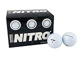 Nitro (12PK) All Levels Maxium Distance Titanium Core 85 Compression High Velocity Spin Control Long Distance Golf Balls USGA Approved-Total of 12-White