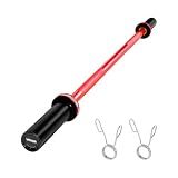 VEVOR 4FT/6FT/7FT Barbell Bar, Fits 2-Inch Weight Plates, Chrome Plated Barbell Bar with Knurled Grip for Strength Training, Weightlifting, Squat, Deadlift, Bench Press, Curl, Overhead Press, 500lbs/700lbs/1000lbs Capacity (Black&Red, 4FT 22lbs Barbell, 500lbs)