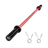 VEVOR 4FT/6FT/7FT Barbell Bar, Fits 2-Inch Weight Plates, Chrome Plated Barbell Bar with Knurled Grip for Strength Training, Weightlifting, Squat, Deadlift, Bench Press, Curl, Overhead Press, 500lbs/700lbs/1000lbs Capacity (Black&Red, 4FT 22lbs Barbell, 500lbs)