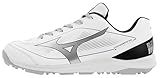 Mizuno Unisex Cushionrevo Diamond Turf Shoe, White-Black, 11 US Men