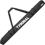 TYRONAL Ski Bag for Air Travel,Single Ski Carry Bag With Fully Padded Protection,Water-Resistant and Durable Fits Up From 175cm to 190cm Skis. (BLK, 190CM)