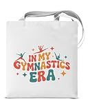 KSFFWQIN Gymnastics Tote Bag for Women Girls Gymnast in My Gymnastics Era Reusable Grocery Shoulder Bag for Shopping Gym Work Beach Gymnast Totes Gifts