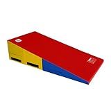 We Sell Mats Gymnastics Incline Mat, Folding and Non-Folding Cheese Wedge Skill Shape, Tumbling Mat for Gymnastics Training, Cheerleading and Obstacle Courses, Multi-Color, Medium (60" x 30" x 15")
