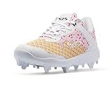 Boombah Viper Women's Molded Cleat - Ice Cream Pitching Toe Multi/Soft Pink/Gold/White - Size 8