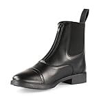 HORZE Wexford Women's Equestrian Synthetic Leather Zip-Up Schooling Paddock Boots - Black - 8.5