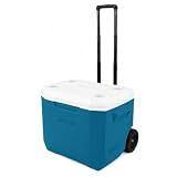 Coleman 60qt Rolling Cooler with Wheels, Insulated Portable Wheeled Chiller with Ice Retention, Made in USA