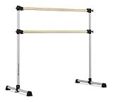 VITA Barre Portable Freestanding Double Ballet Barre, Prodigy, 4 Ft Bars, Satin Silver | Adjustable Height, USA Made, Home or Gym Exercise Equipment for Kids & Adults | Dance, Fitness, Pilates