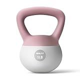 NEALFIT Soft Kettlebell 5LB/10LB/15LB/20LB/25LB, Kettlebells Set Soft Kettle Bell Anti-Slip Grip Weight for Home Gym Strength Training (5LB Pink-White)