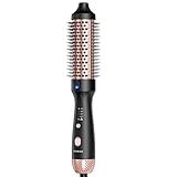 Thermal Brush for Less Damage, Zavarea 1.5 Inch Heated Round Brush for Blowout Look, Heated Curling Styler with Negative Ions & Ceramic for Volumizing, Easy to Use, Dual Voltage (Elegant Black)