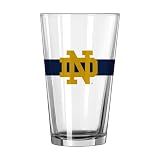 NCAA Notre Dame Fighting Irish Champion Stripe 16 oz Pint Glass - Durable Glass With Bold Team Color Stripes – Chip-Resistant Rim Drinkware For Fans, Tailgates, Home Bars & Everyday Use