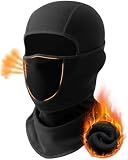 Balaclava Face Ski Mask with Movable Design for Men Women-Fleece Winter Face Covering for Cold Weather Skiing Outdoor Work Black