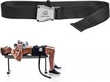 Gym Seatbelt, Leg Extension Lifting Seatbelt, Nordic Hamstring Curl Strap on Bench, 5.6ft L, Buckle Squat Collar for Workouts Machine, Home Gym Stretch & Mobilization Exercise for Men Women, with Logo