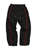 Verdusa Men's Side Striped Athletic Pants Fitness Clothing Wide Leg Track Pants Black Small