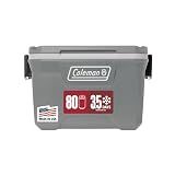 Coleman Classic Insulated Portable Cooler, 52-Quart, Rock Grey | Insulated Lid and Body, Keeps Ice Up to 3 Days, Holds 80 Cans, Have-A-Seat Lid Supports 250 Pounds, Great for Camping