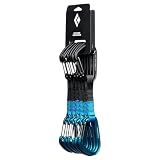 BLACK DIAMOND Hotwire Rock Climbing Quickdraw, Desert Sky (6-Pack) 12 cm | wiregate design resists gate flutter and freezing, for alpine routes, trad climbing, sport climbs, anchors, and rappels