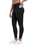 CHRLEISURE Leggings with Pockets for Women - Tummy Control High Waisted Soft Workout Yoga Pants（Black,M）