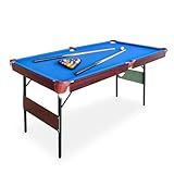 Seydrey 54" Folding Pool Table, Portable Space-Saving Billiard Game Table for Game Room & Office