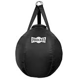 PROLAST Wrecking Ball Heavy Punching Bag for Adults, Hook and Uppercut, Body Snatcher, Boxing, MMA, Muay Thai Training Equipment, Unfilled, 65 lbs, Classic Logo, Black/Black