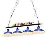 Rossesay Adjustable Pool Table Lights for 7'-8' Billiard Light Hanging Pool Table Fixture Lighting Pendant Lamp with Metal Shades for Game Rooms (Bulb Not Included)(Blue,4 Lights)
