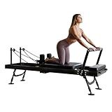 TANTISY Professional Pilates Reformers,Foldable Pilates Reformer Machine,Dual Resistance & Springs & Cords for Advanced & Beginners Users , Up to 400 lbs Weight Capacity