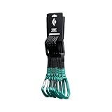 BLACK DIAMOND Hotforge Hybrid Climbing Quickdraw Clean Green (6-Pack) 12 cm | hot-forged construction, keylock nose for snag-free clipping, wiregate design resists gate flutter and freezing