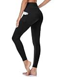 GAYHAY High Waisted Leggings with Pockets for Women - Soft Yoga Pants for Gym Workout, Athletic Running Black