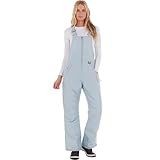 Arctic Quest Womens Ski Snow Bibs Pants Insulated Water Resistant Overalls Snowboarding Winter Waterproof Pants Women, Blue Fog, Large