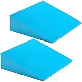 DEAYOU 2 Pack Yoga Foam Wedge, 13" EVA Foam Calf Stretch Slant Board for Lower Leg Strength Improve, Squat Wedge Incline Block for Workout, Exercise, Heel, Foot, Knee Pad, Wrist Back Support (Blue)