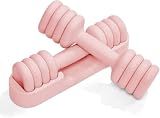 YOTTOY Adjustable Dumbbell Set of 2, 4-in-1 Hand Weights for Women at Home, Compact Free Weights Dumbbells Set with Soft Grip and Base, 2-5 lbs Each for Home Gym (Pink)