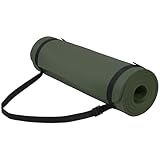 Fitvids 1/2-Inch Thick High Density Foam Exercise Yoga Mat with Carrying Strap, For Cushioning The Body Against Hard Floors, Jasper Green