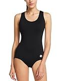 baleaf Women's One Piece Bathing Suit Conservative Athletic Racerback One Piece Training Swimsuit Swimwear Black 44/3X-Large