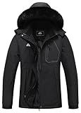 MOERDENG Women's Insulated Snow Ski Jacket Warm Winter Coat Waterproof Snowboarding Jacket Softshell Hiking Winter Jacket