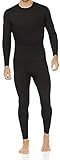 Thermajohn Long Johns Thermal Underwear for Men Fleece Lined Base Layer Set for Cold Weather (Medium, Black)