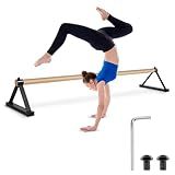 Leyndo 54” Gymnastics Pirouette Bar Wood Parallettes Bars Set Handstand Bars Trainer Gymnastics Floor Bar Push up Bars for Gymnast Handstands Floor Training Gymnast Gifts