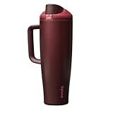 Owala FreeSip Tumbler Insulated Stainless Steel Water Bottle with Built-in Straw and Side Handle, For Travel, Work, School, and Sports, 40oz, BPA Free, Leak Proof, Black Cherry