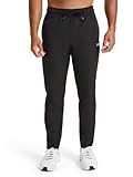 Reebok Men’s Dominator Pant, Standard Fit, 30” Inseam, Lightweight Stretch Poly Fabric, Black, Medium