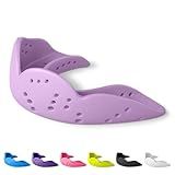 SISU Aero Medium Mouthguard, Lucky Lavender - 30% Stronger Protection for Lacrosse, Football, Hockey, Roller Derby, Team Sports - Remoldable Up to 20 Times - Ultra Slim - Works for Braces - Non Toxic