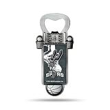 Rico Industries NBA San Antonio Spurs Basketball Bottle Opener Magnet, Silver