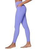 Sunzel Sunzfly High Waist Yoga Pants with Pockets, Workout Leggings for Women Tummy Control, No Front Seam Yoga Leggings 26" Periwinkle X-Small