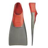FINIS Long Floating Swim Fins - Adult Training Fins - Improves Kick Technique & Body Position - Red/Gray - L