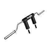 Yes4All Anti-Slip Squat Bar Attachment 1000LB, Squat Olympic Bar & Bar Pad with Comfortable Neck and Shoulder Pads, Extra Handle for Free Weights Strength Training, and Body Building, Alloy Steel