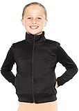 STRETCH IS COMFORT Girl's Sport Warm Up Techno Jacket Black Medium