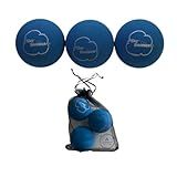 Sky Bounce Color Rubber Handballs for Recreational Handball, Stickball, Racquetball, Catch, Fetch, and Many More Games, 2 1/4-Inch, Blue, 3 Count with AHSR Pouch