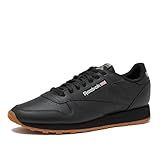 Reebok Classic Leather Sneakers for Men, Casual Tennis Mens Shoes, Core Black/Pure Grey5/Reebok Gum3, 9.5