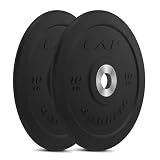 CAP Pro 10 lb Pair Olympic Bumper Plate, Low Bounce Virgin Rubber Weight Plate with Chromed Steel Solid Hub, 2-Inch Olympic Barbell Compatible for Strength Training, Weightlifting & Home Gym Workouts
