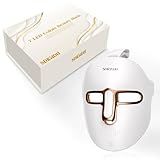SDKWDH Red Light Therapy Mask for Face, Led Face Mask Light Therapy, 7 Colors LED Facial Skin Care at Home, Gold