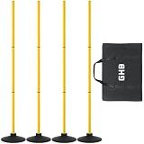 GHB Agility Poles 4 Pack 50" Sports Soccer Training Poles
