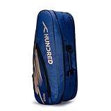 HUNDRED Cosmogear Badminton Kit-bag (Royal Blue, Size: Large) | Double Zipper | Bag with Front Zipper Pocket | Material: Polyester| Padded Back Straps | Easy-Carry Handle