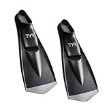 TYR Flexfin 2.0 Rubber Swim Fins - Adult Swimming Gear for Pool Lap Swimming, Training - Blade Fins Promote Proper Movement Through Legs and Feet - 100% Rubber - Color Coded - XL, Black